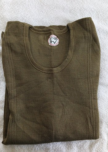 Erkek İçlik Haki Triko Pijama Takımı Uzun Kollu - Görsel 3