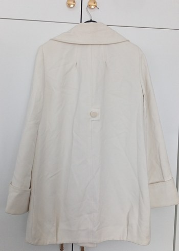 marks&spencer Düğmeli Ekru Kadın Kaban - Görsel 4