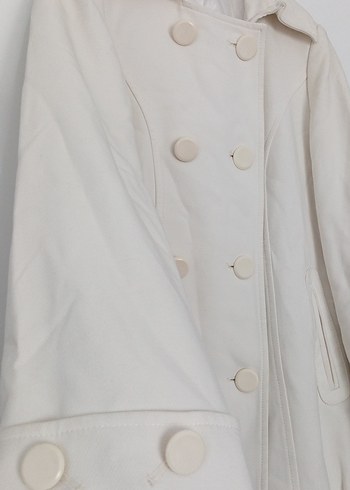 marks&spencer Düğmeli Ekru Kadın Kaban - Görsel 2