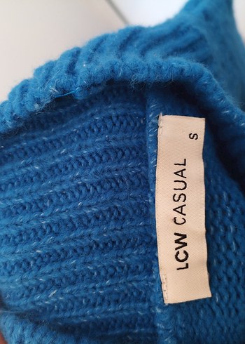 Mavi Boğazlı Örgü Kadın Kazak - Görsel 5