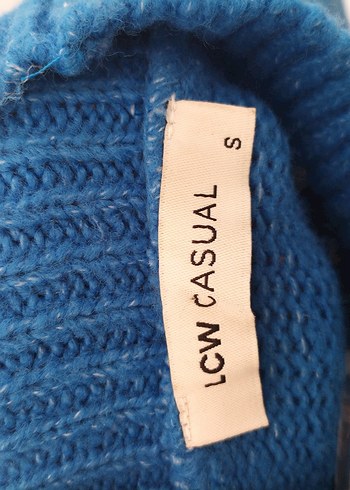 Mavi Boğazlı Örgü Kadın Kazak - Görsel 4