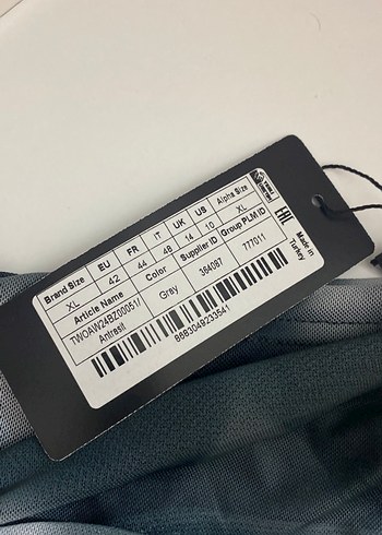 Gri Bağlama Desenli Asimetrik Bluz - Görsel 3