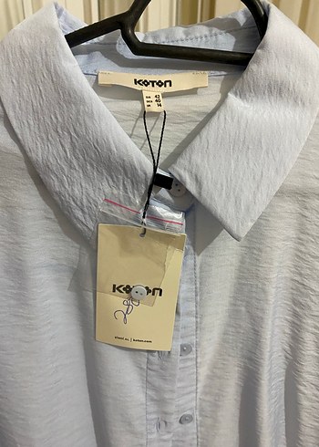 Mavi Kadın Keten Gömlek - Görsel 3