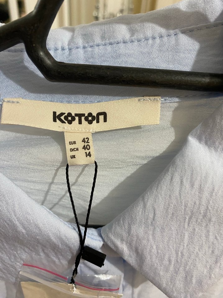 Mavi Kadın Keten Gömlek - Görsel 4