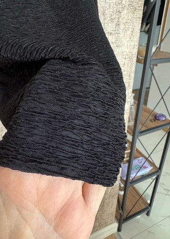 Siyah Midi Kısa Kollu Dar Kesim Elbise - Görsel 2