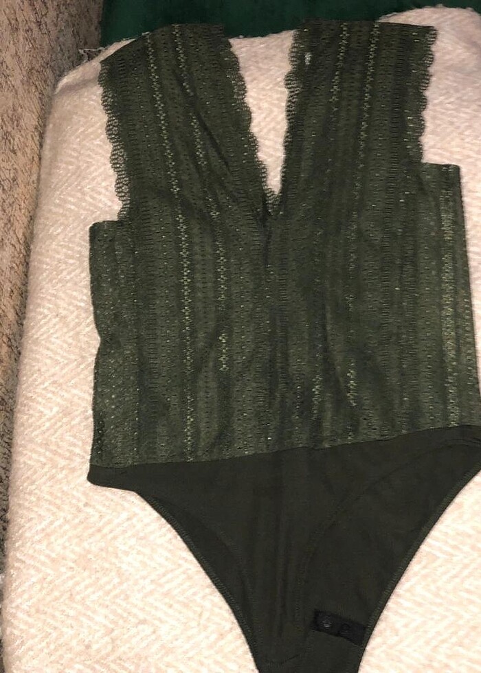 Çıtçıtlı dantelli bady suit - Görsel 3