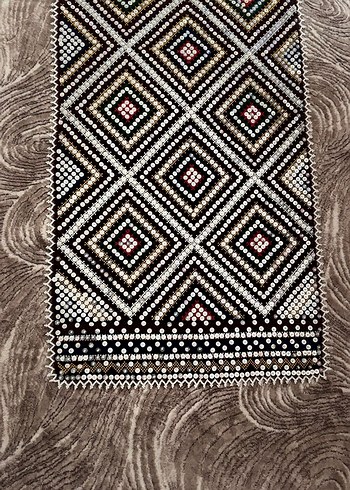 El işlemeli nakışlı öğnük önlük entere saya kilim - Görsel 2