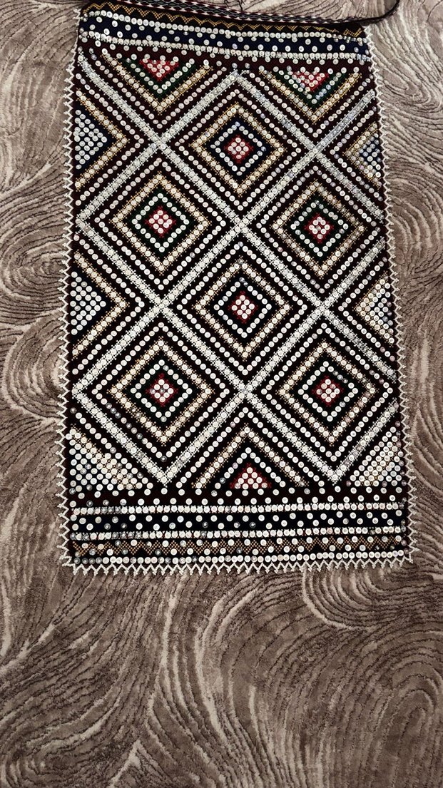 El işlemeli nakışlı öğnük önlük entere saya kilim - Görsel 2