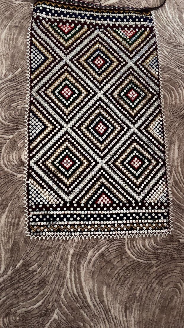 El işlemeli nakışlı öğnük önlük entere saya kilim - Görsel 3