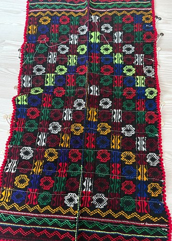 El işlemeli öğnük püsküllü öğnük etnik kilim entere saya önlük - Görsel 3