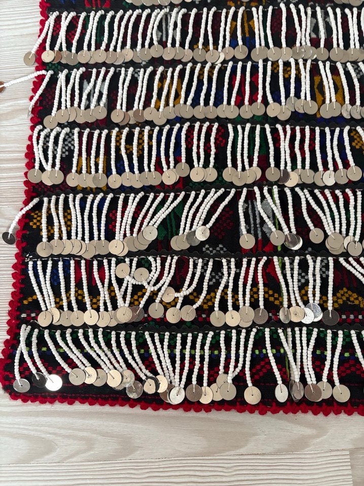 El işlemeli öğnük püsküllü öğnük etnik kilim entere saya önlük - Görsel 2