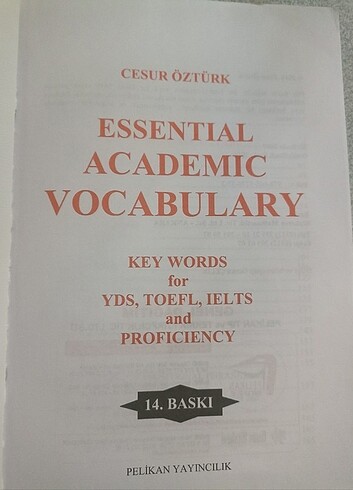Beden ESSENTIAL ACADEMIC VOCABULARY/ CESUR ÖZTÜRK