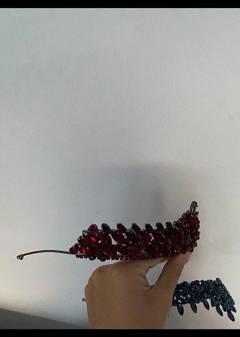 Accessorize Kırmızı Taşlı Taç Kına Nişan