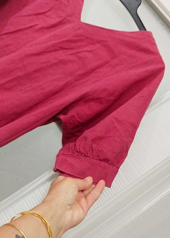 Bohem Bordo V Yaka Hamile Bluz - Görsel 8