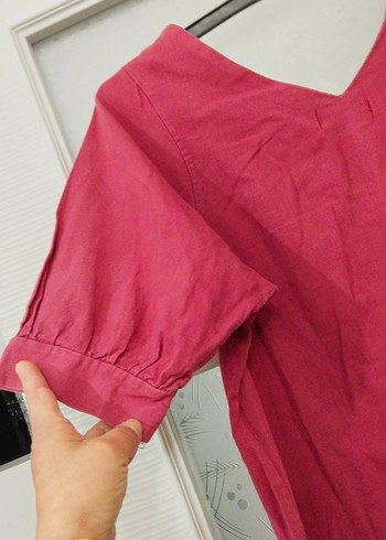 Bohem Bordo V Yaka Hamile Bluz - Görsel 7