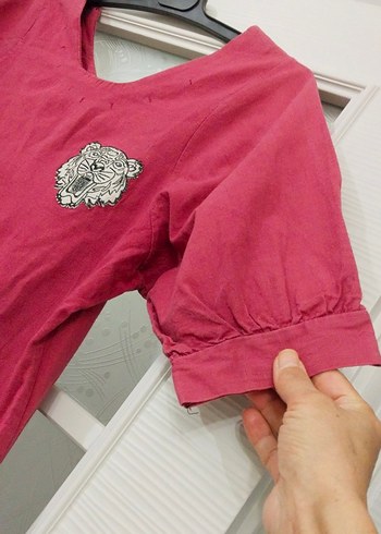 Bohem Bordo V Yaka Hamile Bluz - Görsel 3