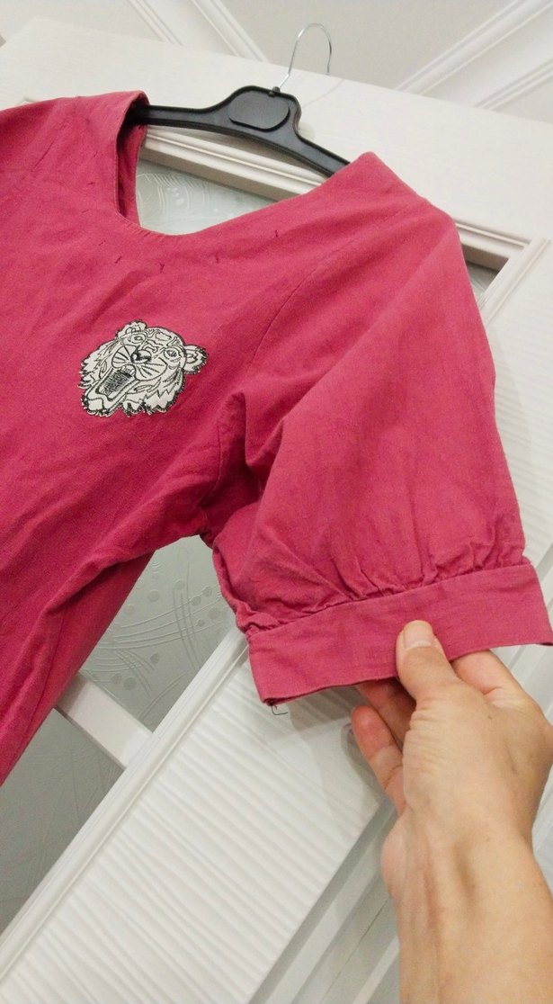 Bohem Bordo V Yaka Hamile Bluz - Görsel 3