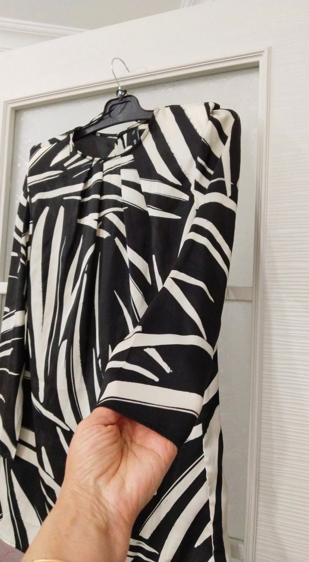 Zebra Desenli Uzun Kollu Hamile Tunik - Görsel 4