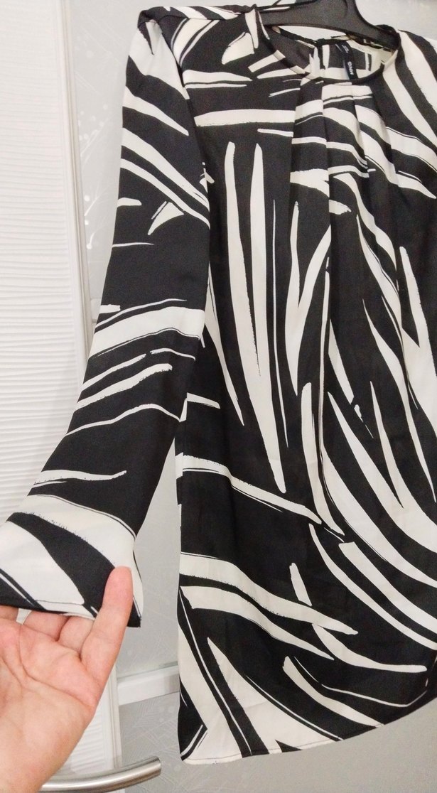 Zebra Desenli Uzun Kollu Hamile Tunik - Görsel 2