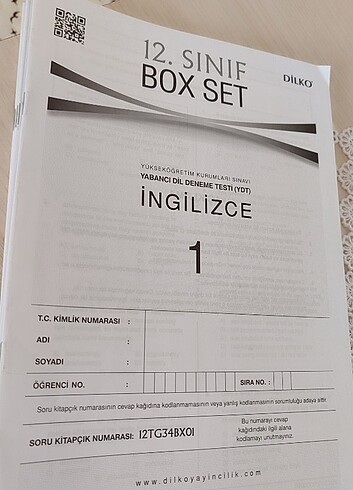 12. Sınıf İngilizce BOX SET Deneme