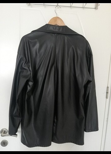 l Beden Deri Oversıze Blazer Ceket
