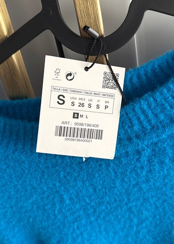 Zara zara Mavi Örme Kadın Sweatshirt