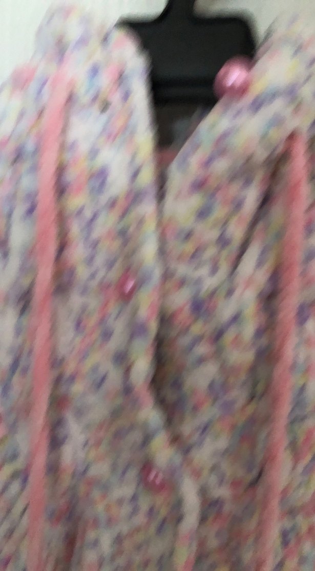 Pembe Nakışlı Kapüşonlu Kız Çocuk Panço - Görsel 3