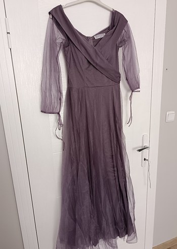 Abiye Uzun Mor Vintage Gotik Kadın Abiye Elbise