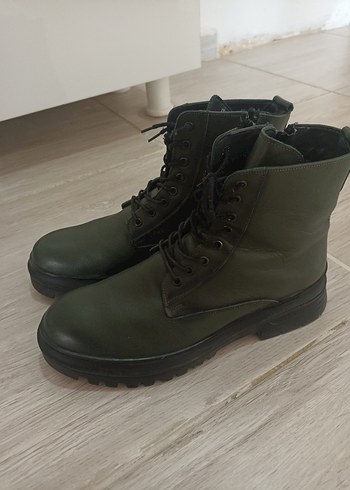 Asker Yeşili Erkek Deri Bot - Görsel 5