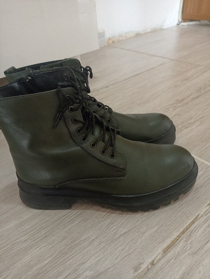 Asker Yeşili Erkek Deri Bot - Görsel 4