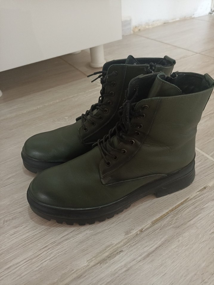 Asker Yeşili Erkek Deri Bot - Görsel 5