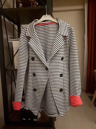 Çizgili blazer ceket