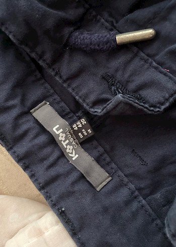 Erkek Mavi Kemerli Keten Bermuda Şort Koton - Görsel 2