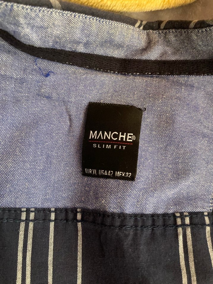 Düğmeli Mavi Erkek Gömlek - Görsel 3