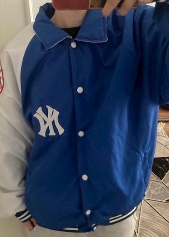 mavi bomber ceket - Görsel 2