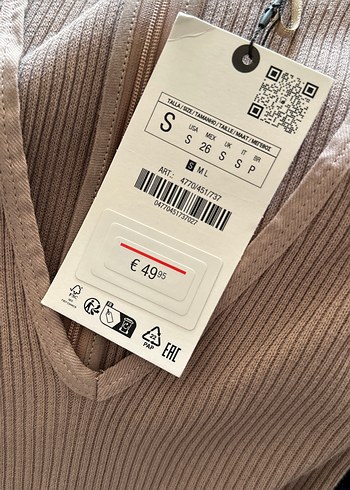 Bej Kadın Uzun Kollu V Yakalı Tulum ZARA - Görsel 3