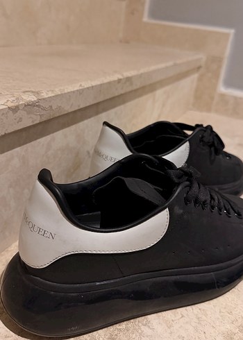 Siyah Beyaz Platform Topuklu  Spor Ayakkabı - Görsel 2