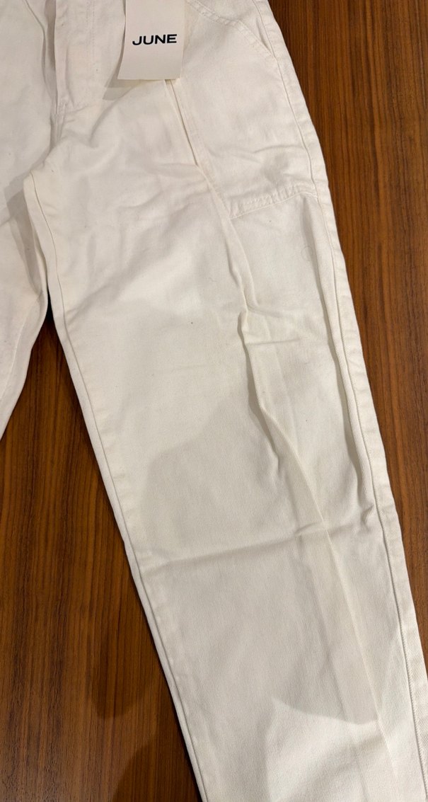 Beyaz Regular Fit Kadın Kot Pantolon - Görsel 2