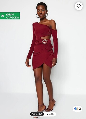 Bordo elbise