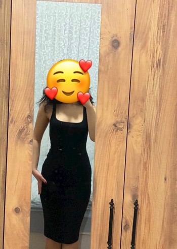 Siyah Halter Yaka Midi Kalem Elbise ZARA