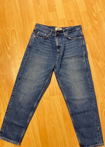 Mavi Parlak Denim Midi erkek Kot Pantolon - Görsel 4