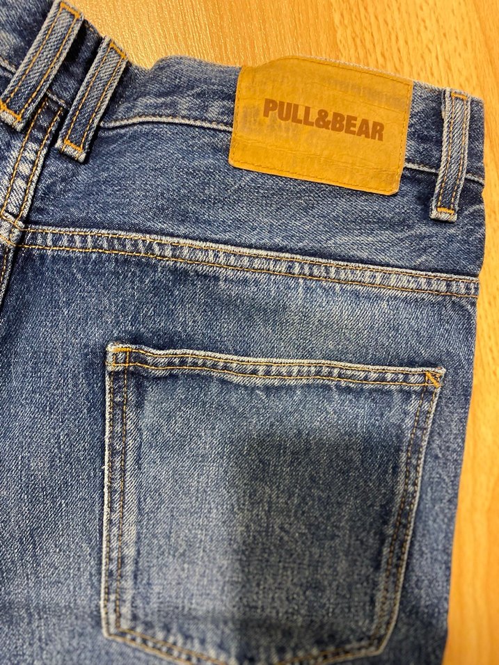 Mavi Parlak Denim Midi erkek Kot Pantolon - Görsel 2