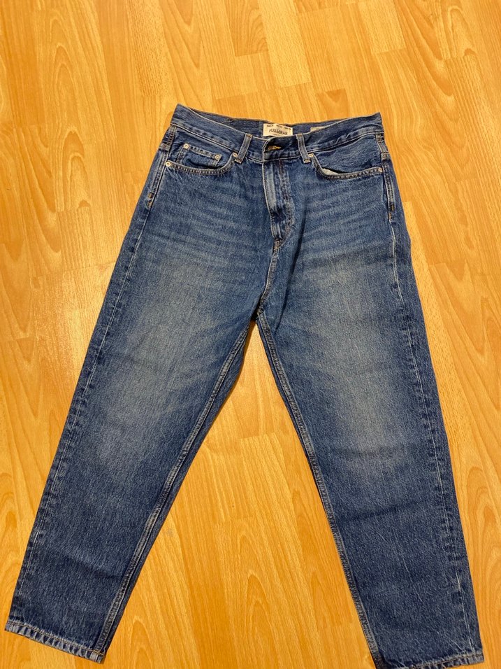 Mavi Parlak Denim Midi erkek Kot Pantolon - Görsel 4