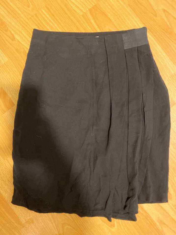 Kadın Siyah Midi Pilili Kalem Etek - Görsel 5