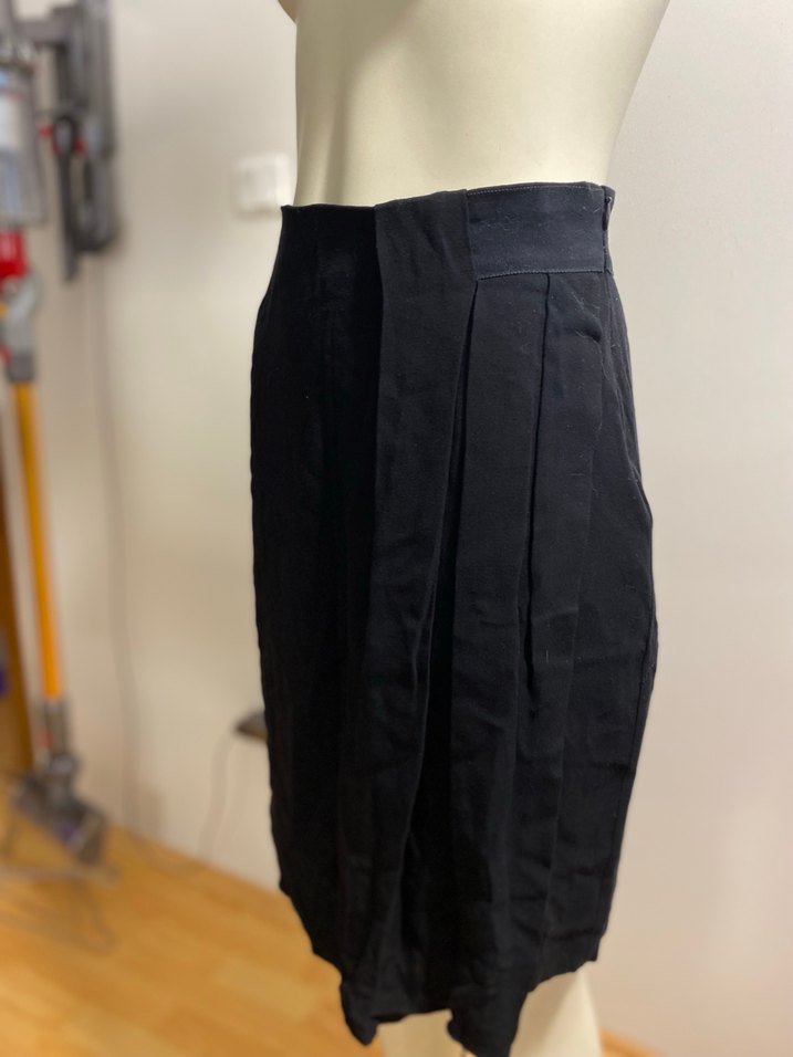 Kadın Siyah Midi Pilili Kalem Etek - Görsel 2