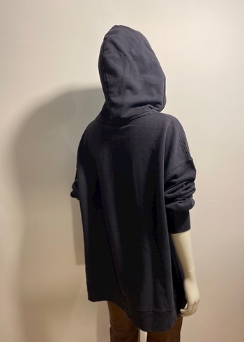 Kapüşonlu Siyah Baskılı Kadın Sweatshirt - Görsel 2