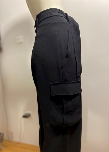 Siyah Kemerli Kadın Kumaş Pantolon - Görsel 5