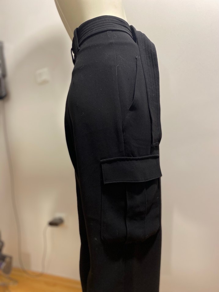 Siyah Kemerli Kadın Kumaş Pantolon - Görsel 5