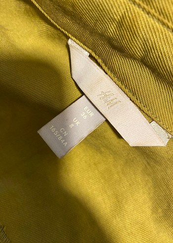 Düğmeli Haki Kadın Keten Gömlek - Görsel 4