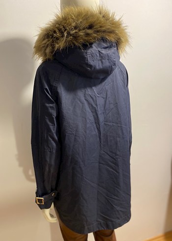 Sokak Stili Lacivert Kürklü Kadın Mont - Görsel 2